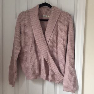 Urban Outfitters Pink Oversized Wrap Sweater